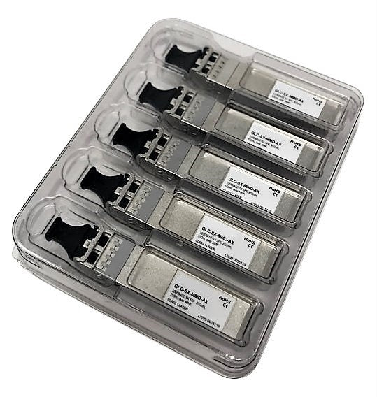 5-COUNT Universal SFP/SFP+ Transceiver Clamshell Blister Pack Storage Case