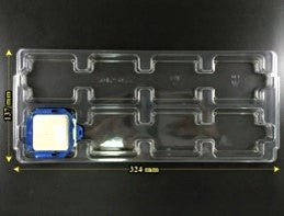 8-Count Intel E5+Cover Plate CPU Processor Tray / 67mm x 58mm Slot Size / 2 x 4 Tray Config (CASE OF 200 UNITS) / (Part Number: TSS-2015-022)